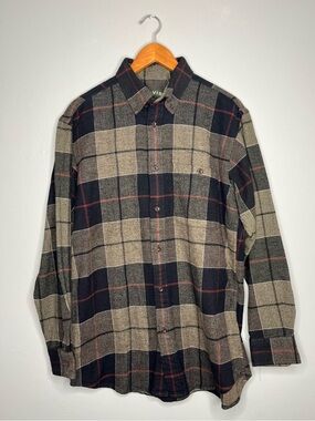 Orvis Long Sleeve Button Front Plaid Flannel Shirt